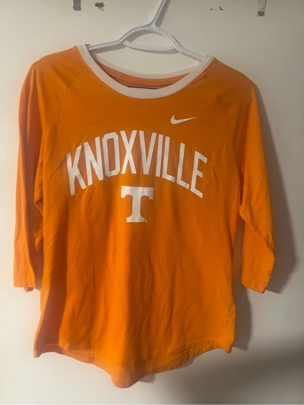 Nike Orange Knoxville Three Quarter Length Tee with White Logo